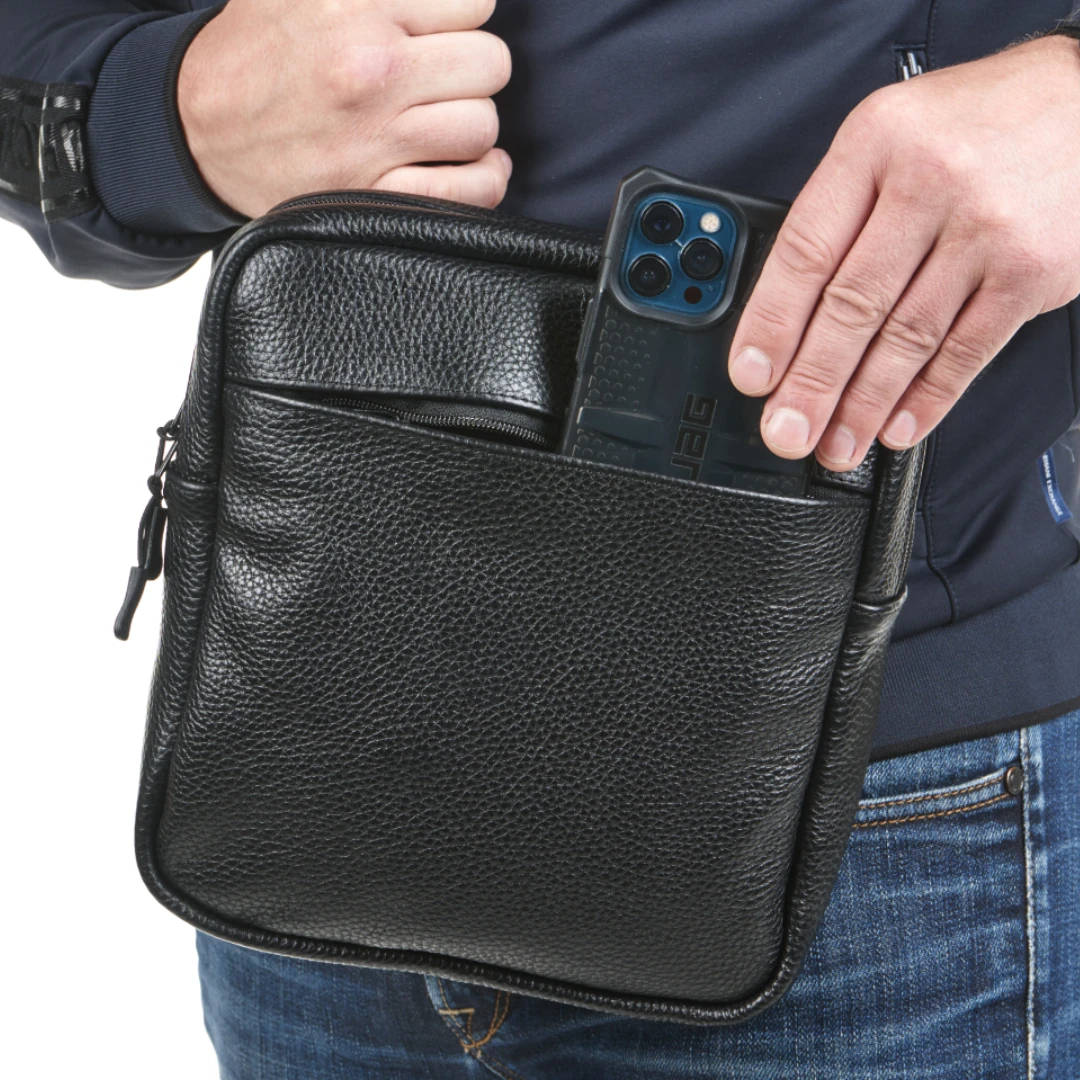 Тактична шкіряна сумка SH-TAC PRO — приховане носіння, чоловіча